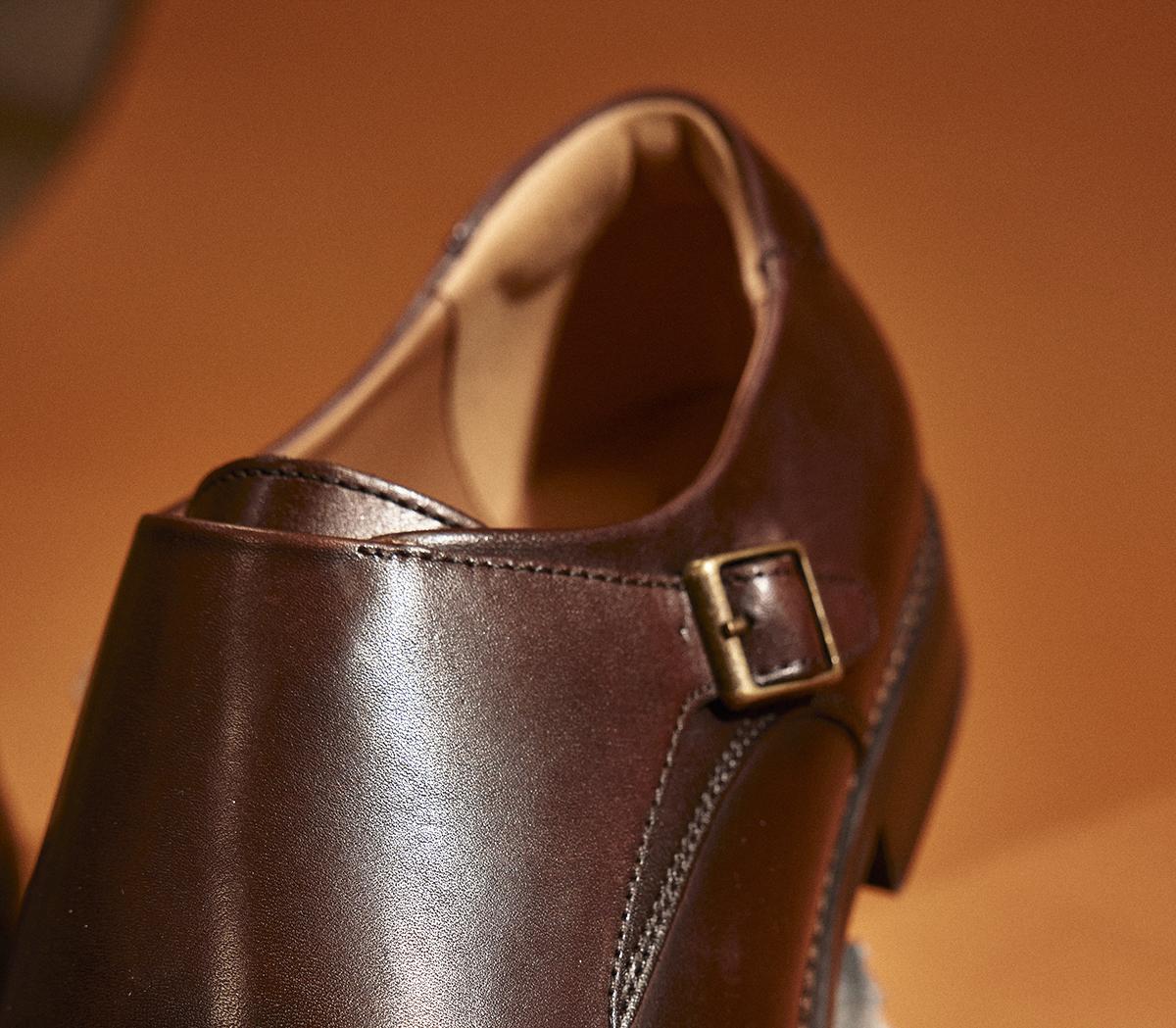 OFFICEMitchell Double Monk Strap ShoeBrown Leather