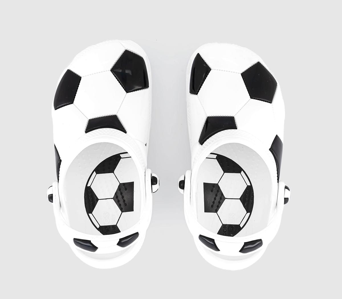 CrocsClassic Soccer Ball Toddler ClogsWhite Black Football