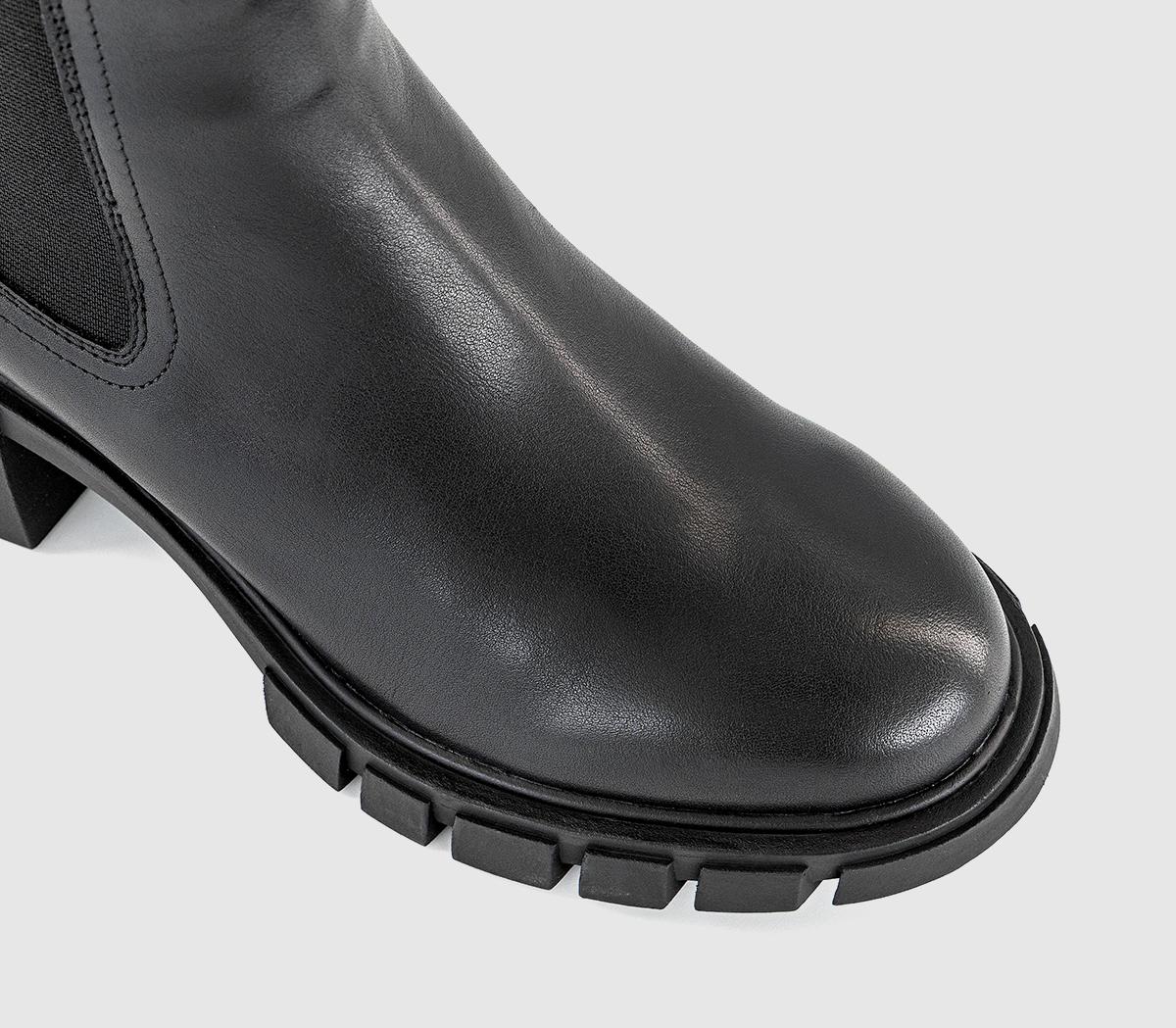 OFFICEAlbany Heeled Platform Ankle BootsBlack Leather