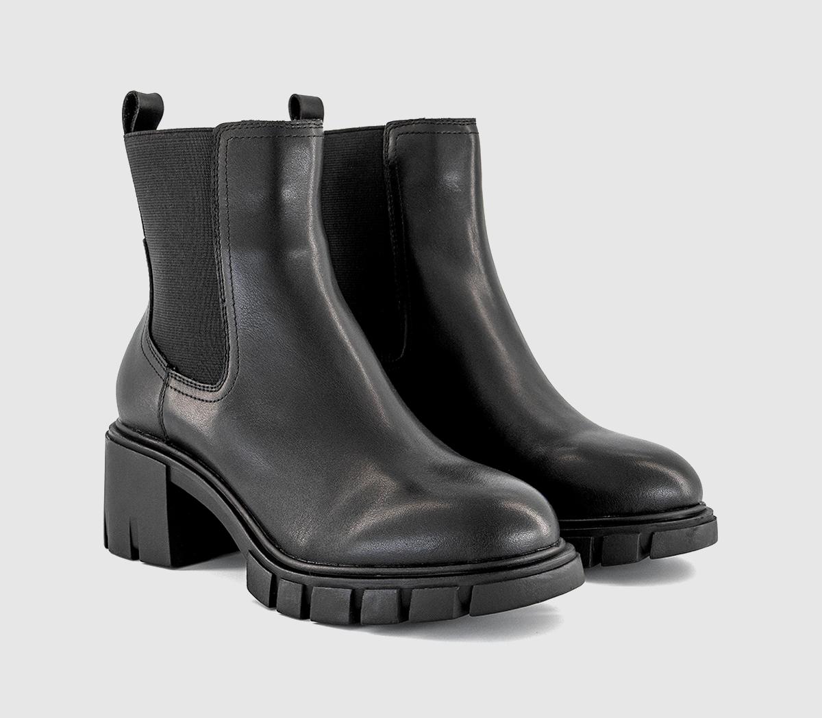 OFFICEAlbany Heeled Platform Ankle BootsBlack Leather