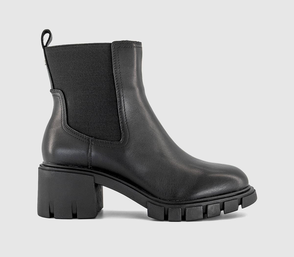 OFFICEAlbany Heeled Platform Ankle BootsBlack Leather