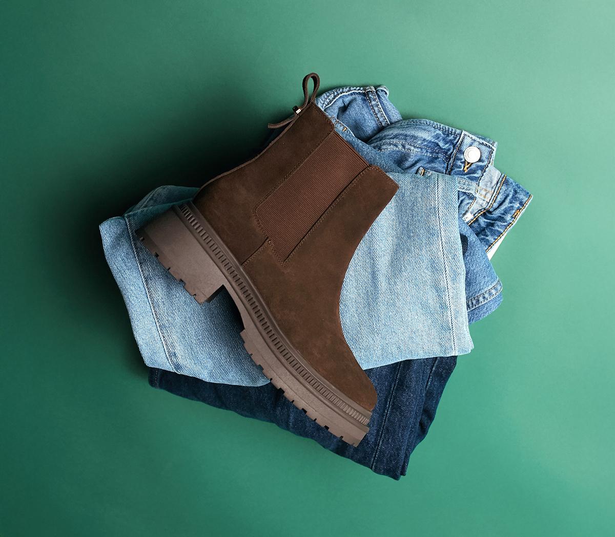 OFFICEArchie Chunky Chelsea Ankle BootsBrown Suede