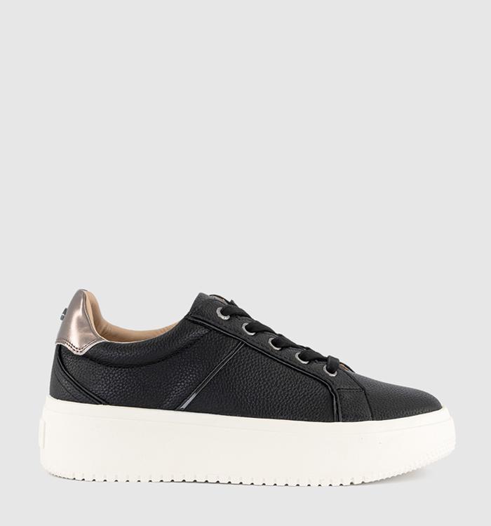 OFFICE Tuscany Lace Up Platform Trainers Black