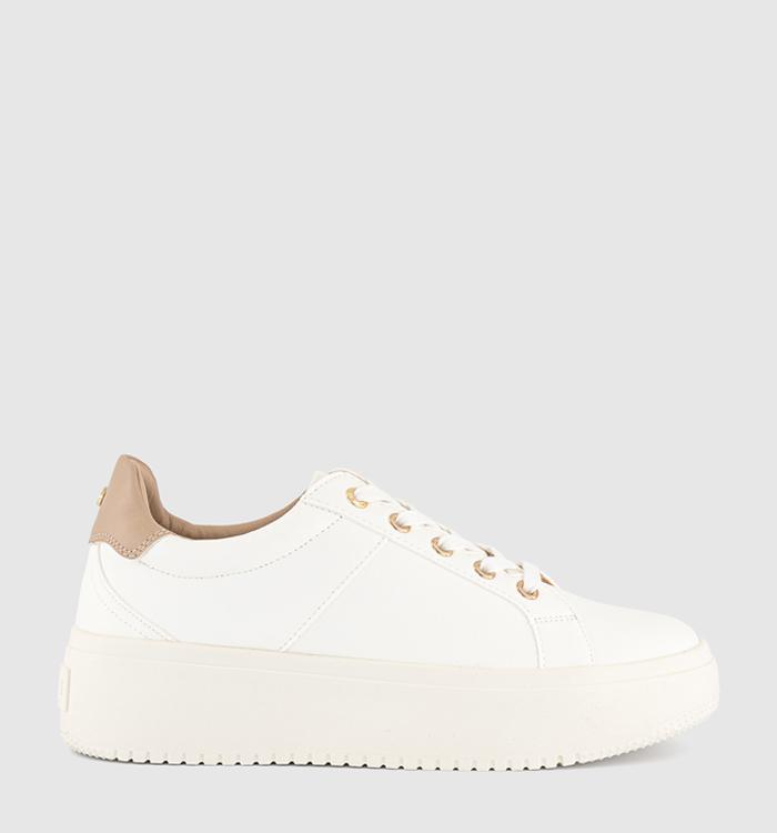 OFFICE Tuscany Lace Up Platform Trainers White