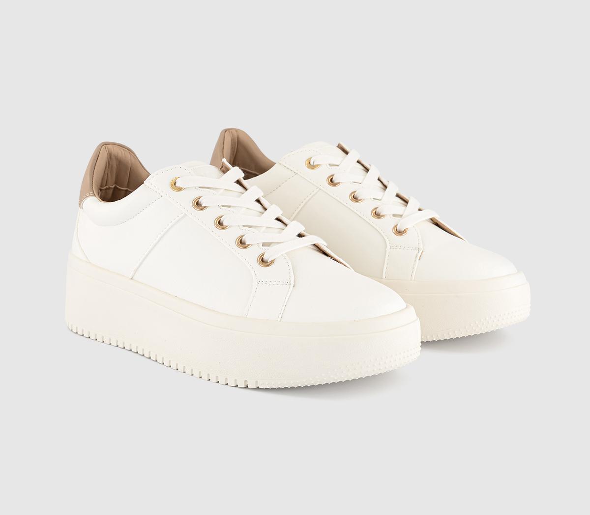 OFFICETuscany Lace Up Platform Trainers OFFICETuscany Lace Up Platform TrainersWhite