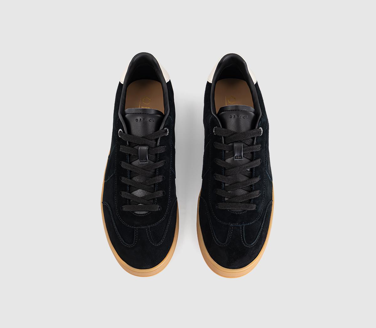 OFFICEThrive Lace Up Suede Cup Sole TrainersBlack Suede