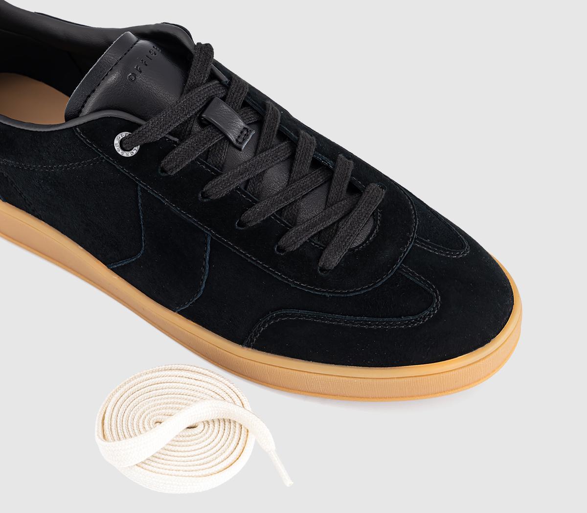 OFFICEThrive Lace Up Suede Cup Sole TrainersBlack Suede