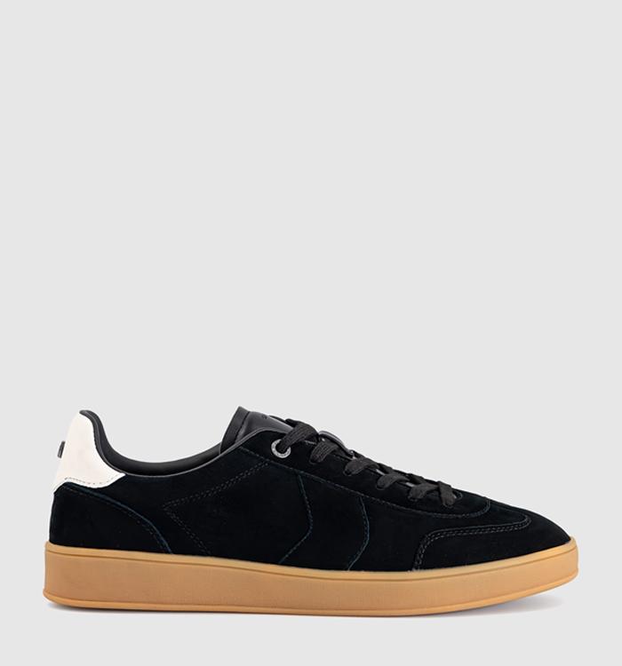 OFFICE Thrive Lace Up Suede Cup Sole Trainers Black Suede