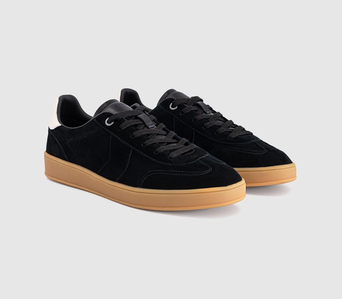 OFFICEThrive Lace Up Suede Cup Sole TrainersBlack Suede