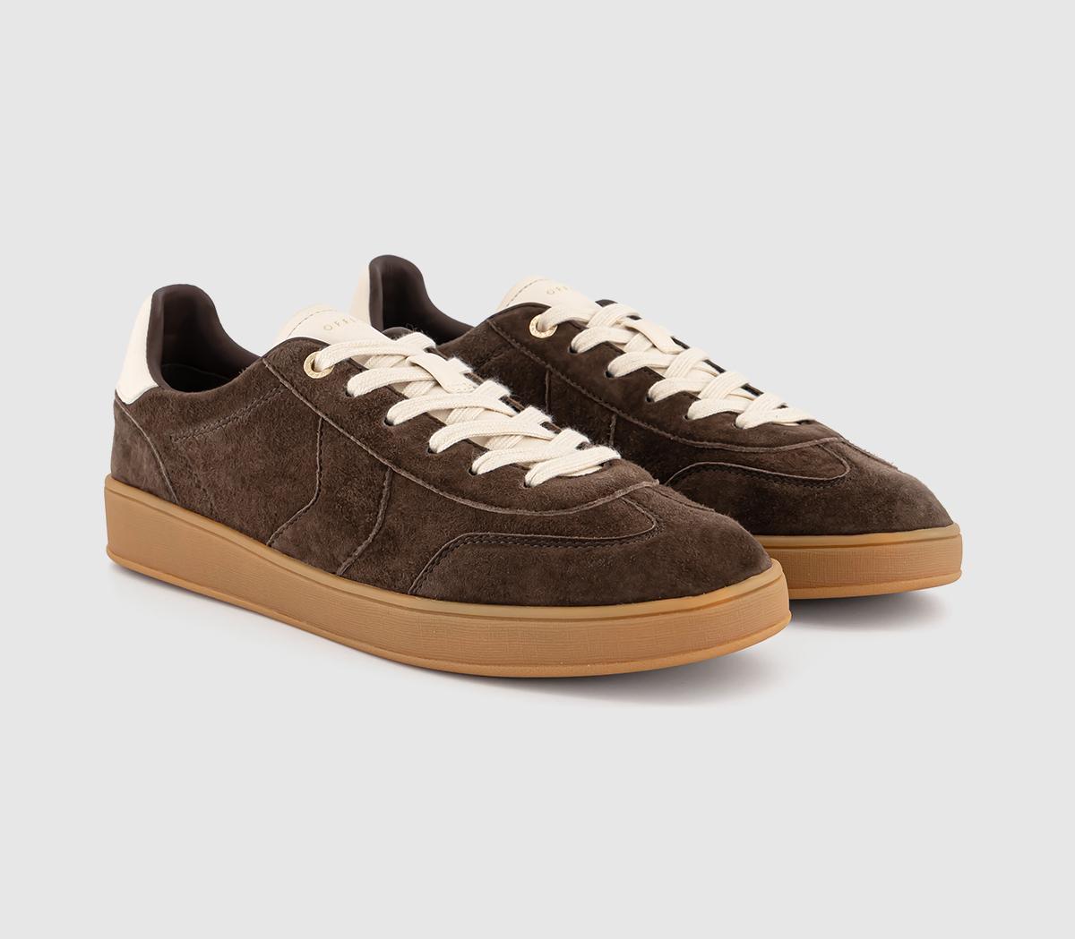 OFFICEThrive Lace Up Suede Cup Sole TrainersBrown Suede
