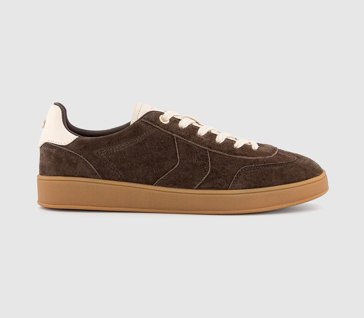 OFFICEThrive Lace Up Suede Cup Sole TrainersBrown Suede