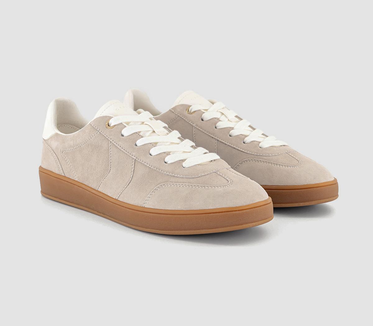 OFFICEThrive Lace Up Suede Cup Sole TrainersTaupe Suede