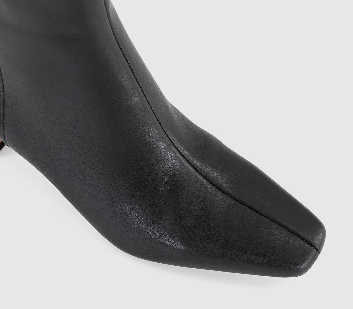 OFFICEArabella Set Back Heel Ankle BootsBlack Leather