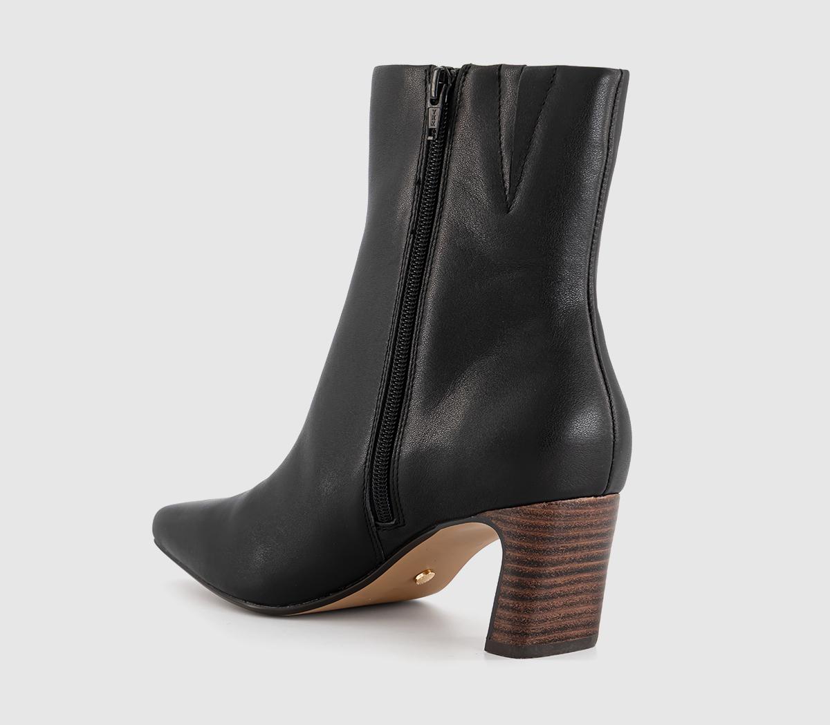 OFFICEArabella Set Back Heel Ankle BootsBlack Leather