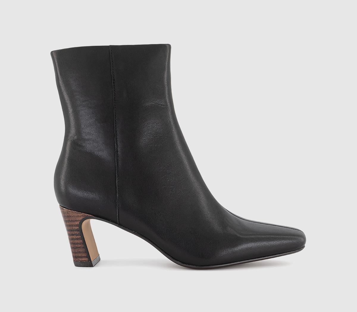 OFFICEArabella Set Back Heel Ankle BootsBlack Leather