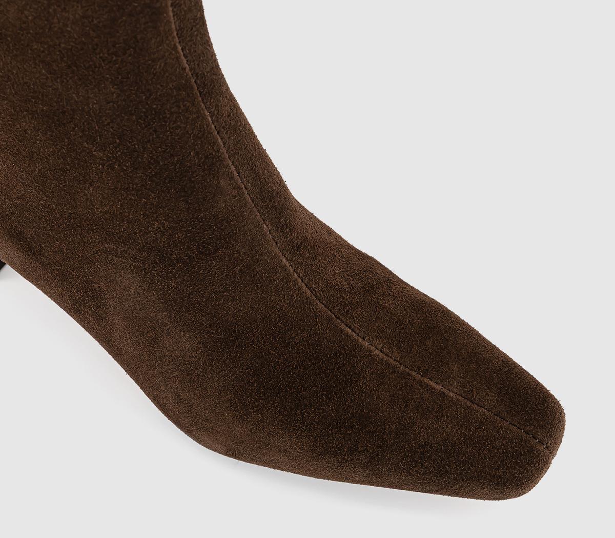 OFFICEArabella Set Back Heel Ankle BootsBrown Suede