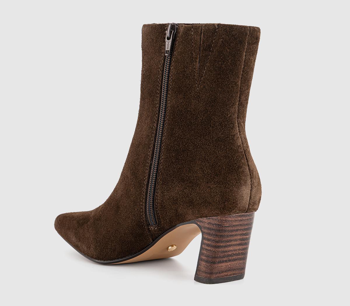 OFFICEArabella Set Back Heel Ankle BootsBrown Suede