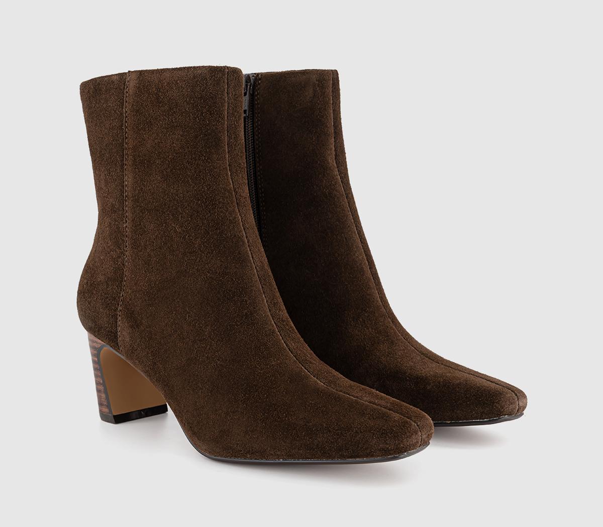 OFFICEArabella Set Back Heel Ankle BootsBrown Suede