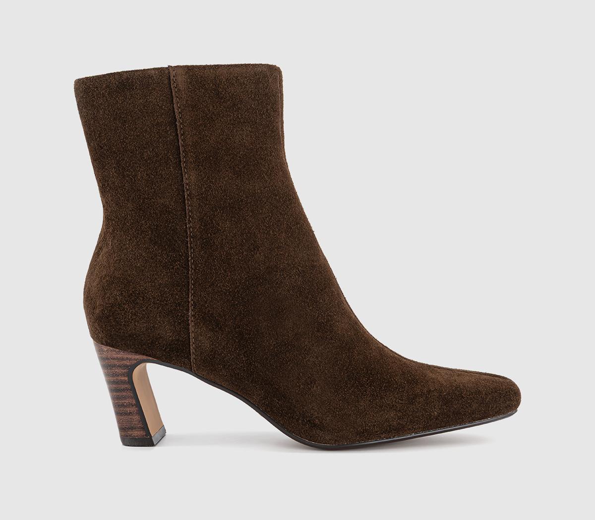 OFFICEArabella Set Back Heel Ankle BootsBrown Suede