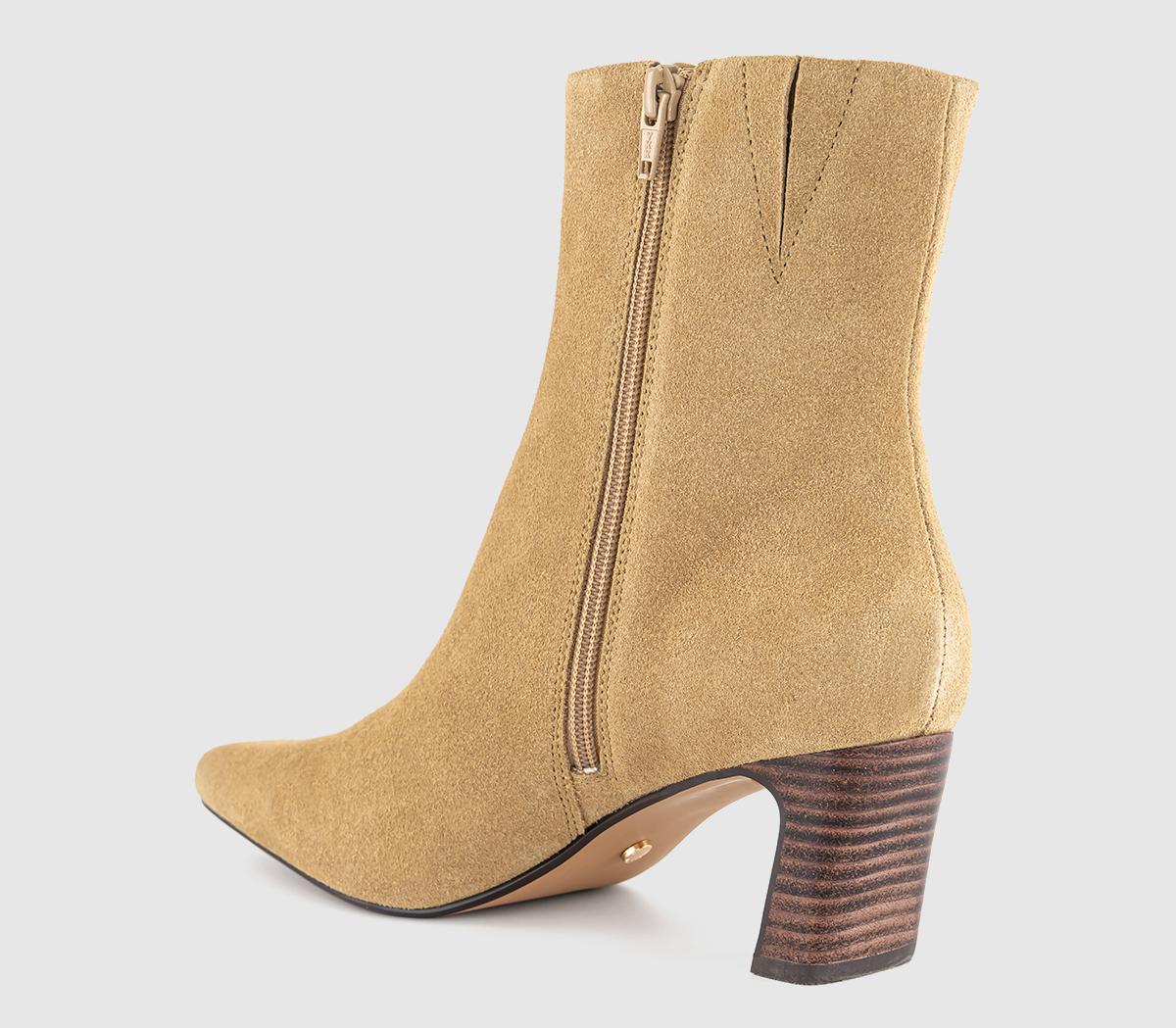 OFFICEArabella Set Back Heel Ankle Boots OFFICEArabella Set Back Heel Ankle BootsBeige Suede