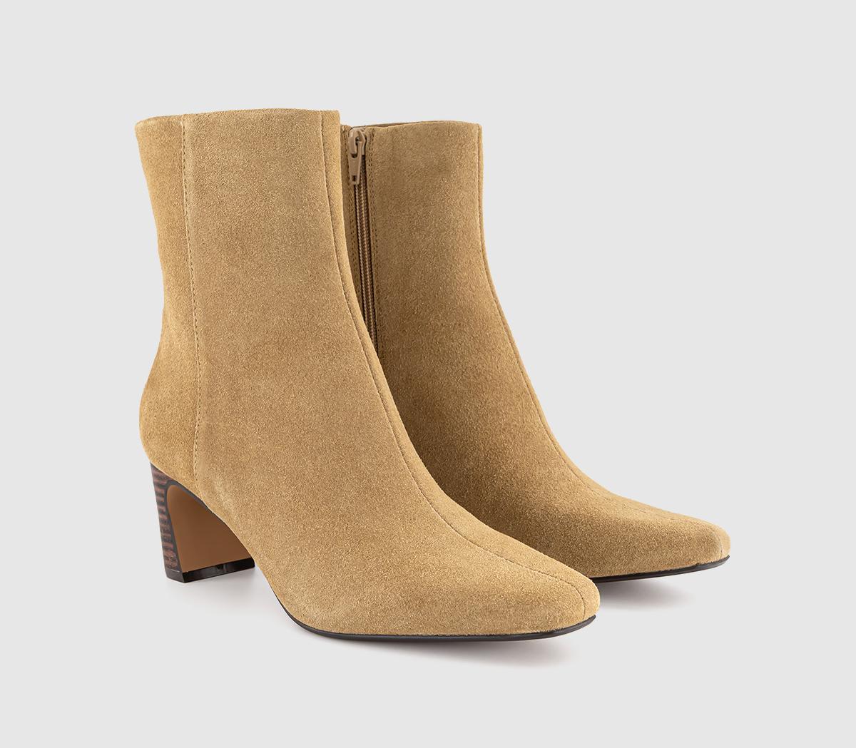 OFFICEArabella Set Back Heel Ankle Boots OFFICEArabella Set Back Heel Ankle BootsBeige Suede