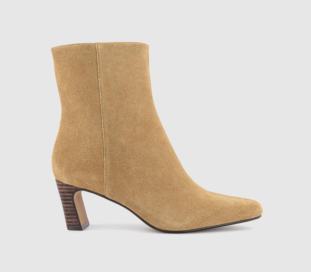 OFFICEArabella Set Back Heel Ankle Boots OFFICEArabella Set Back Heel Ankle BootsBeige Suede