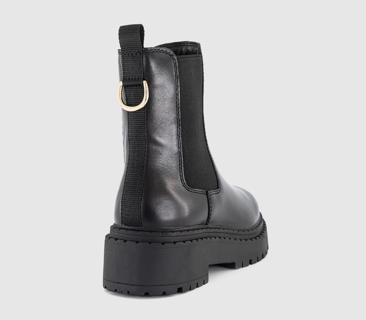 OFFICEAmber Chunky Chelsea Ankle Boots OFFICEAmber Chunky Chelsea Ankle BootsBlack Leather