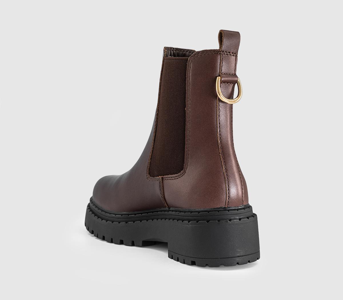 OFFICEAmber Chunky Chelsea Ankle BootsBrown Leather
