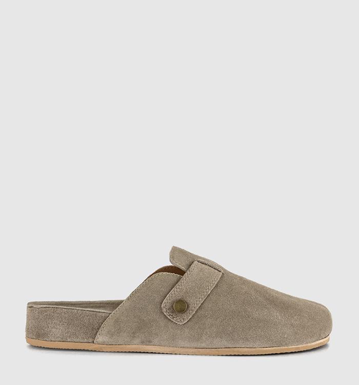 OFFICE Comet Suede Mules Taupe Suede