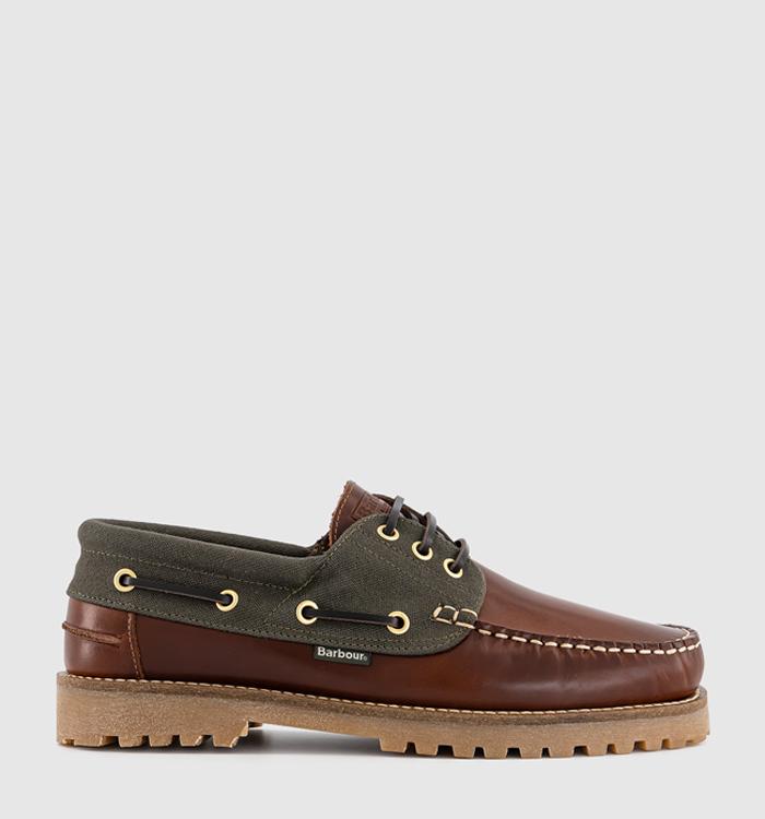 Barbour Deck Boat Shoes Mahogany