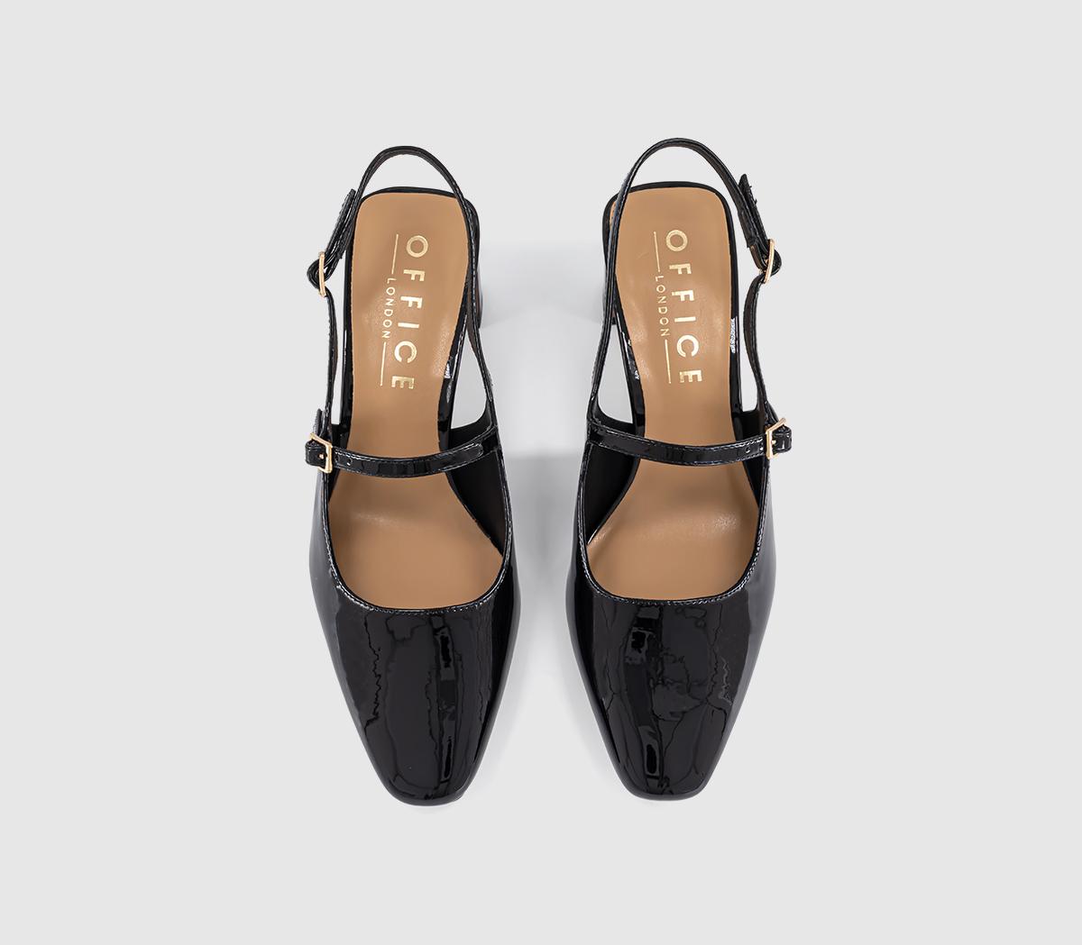 OFFICEMedley Strap Detail Slim Heels CourtBlack Patent