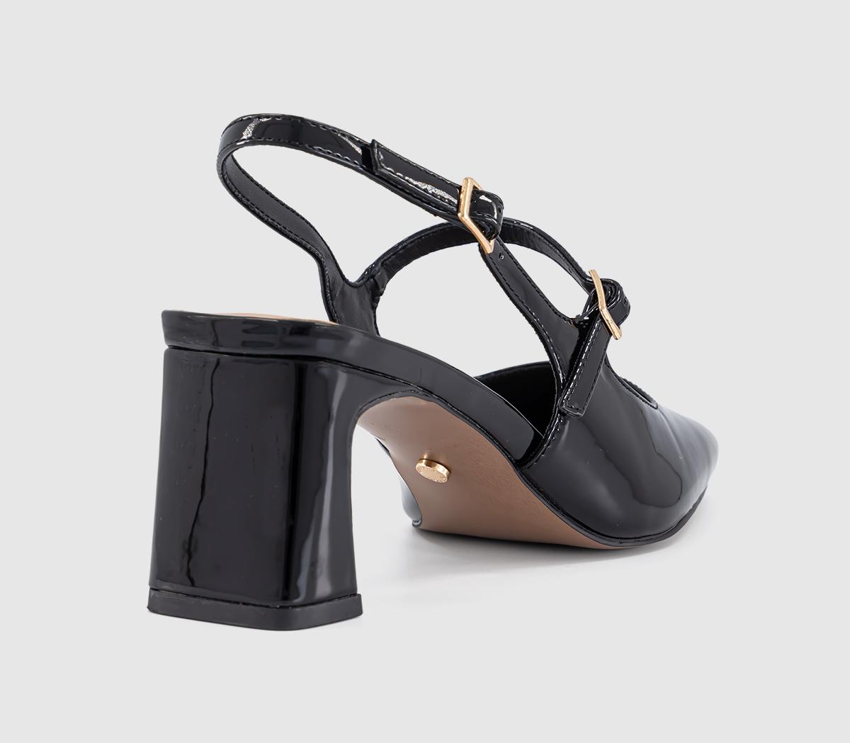 OFFICEMedley Strap Detail Slim Heels CourtBlack Patent