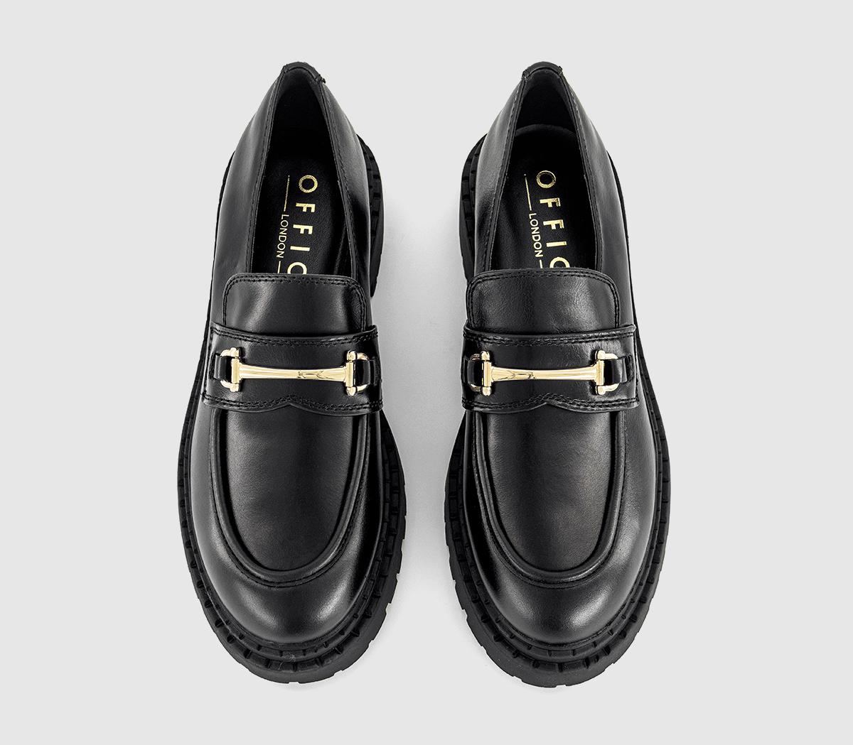 OFFICEFletcher Chunky Double Rand Snaffle LoafersBlack Leather