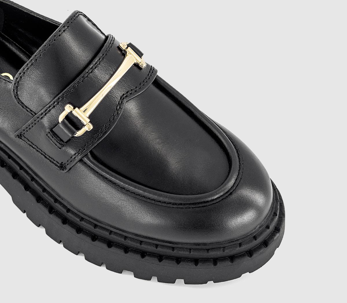 OFFICEFletcher Chunky Double Rand Snaffle LoafersBlack Leather