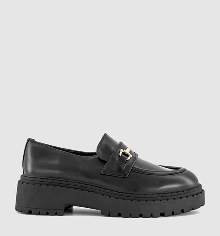 OFFICE Fletcher Chunky Double Rand Snaffle Loafers Black Leather