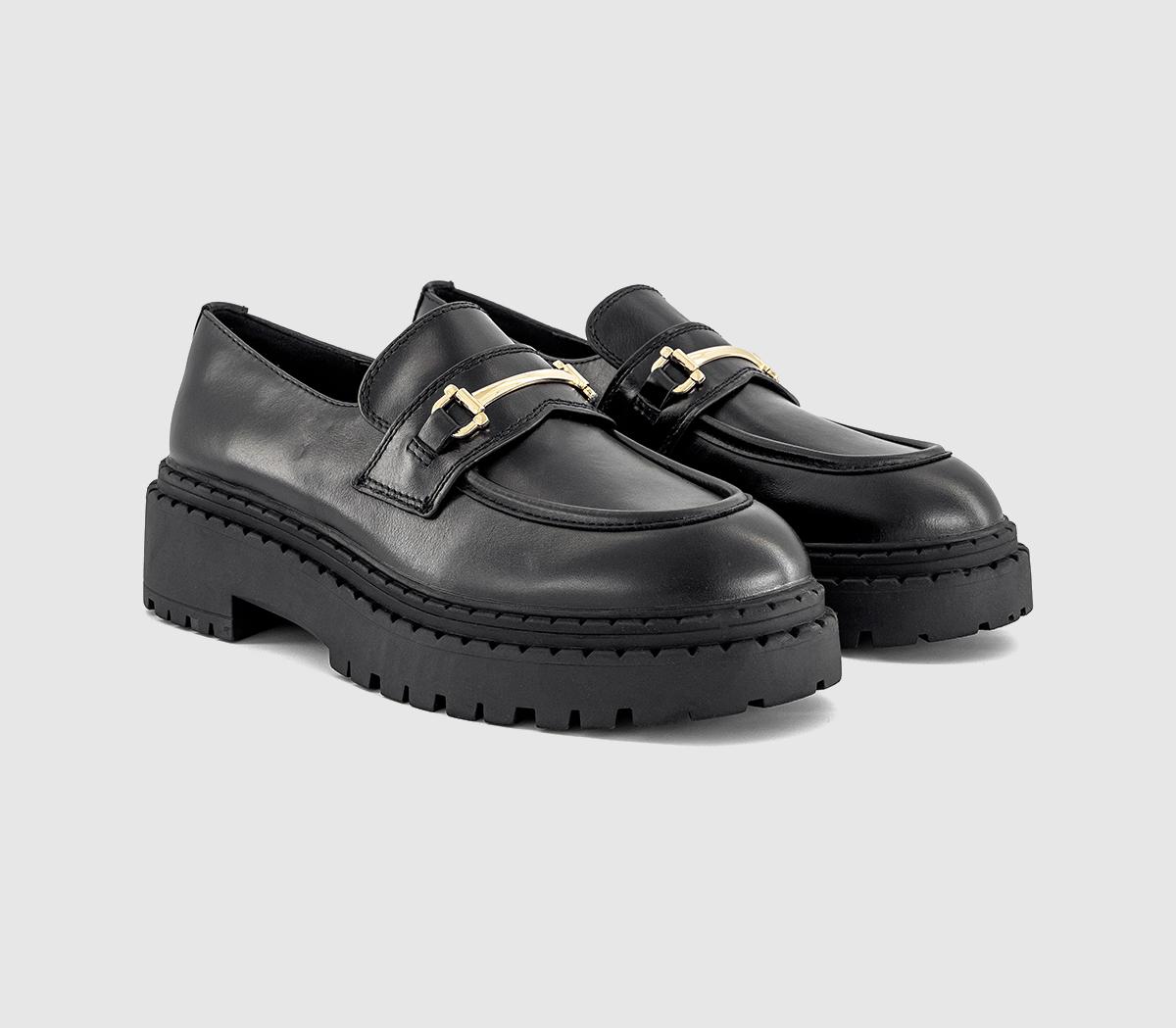 OFFICEFletcher Chunky Double Rand Snaffle LoafersBlack Leather