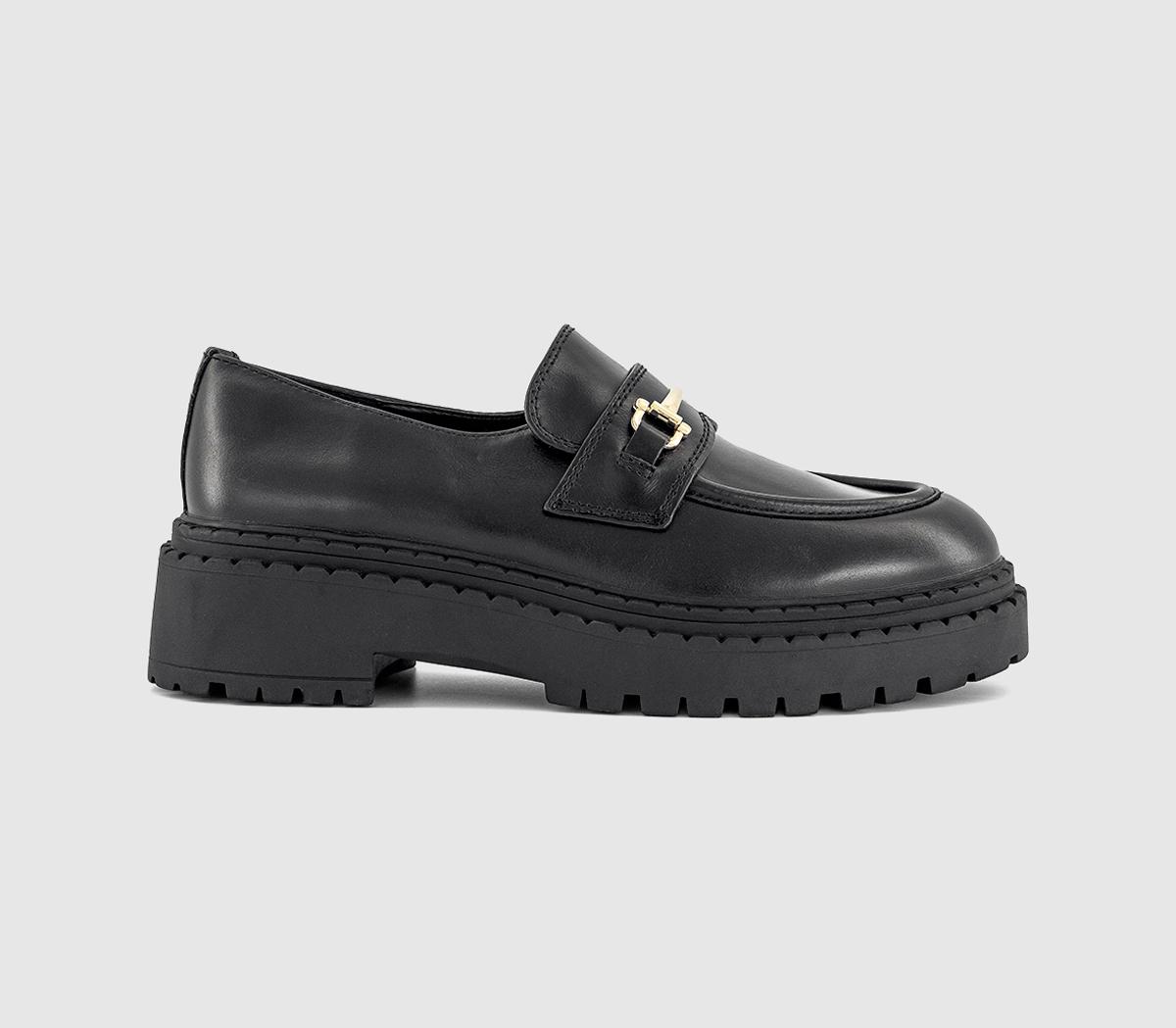 OFFICEFletcher Chunky Double Rand Snaffle LoafersBlack Leather