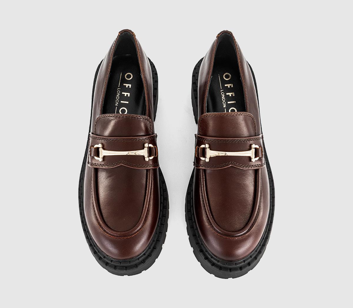 OFFICEFletcher Chunky Double Rand Snaffle LoafersBrown Leather