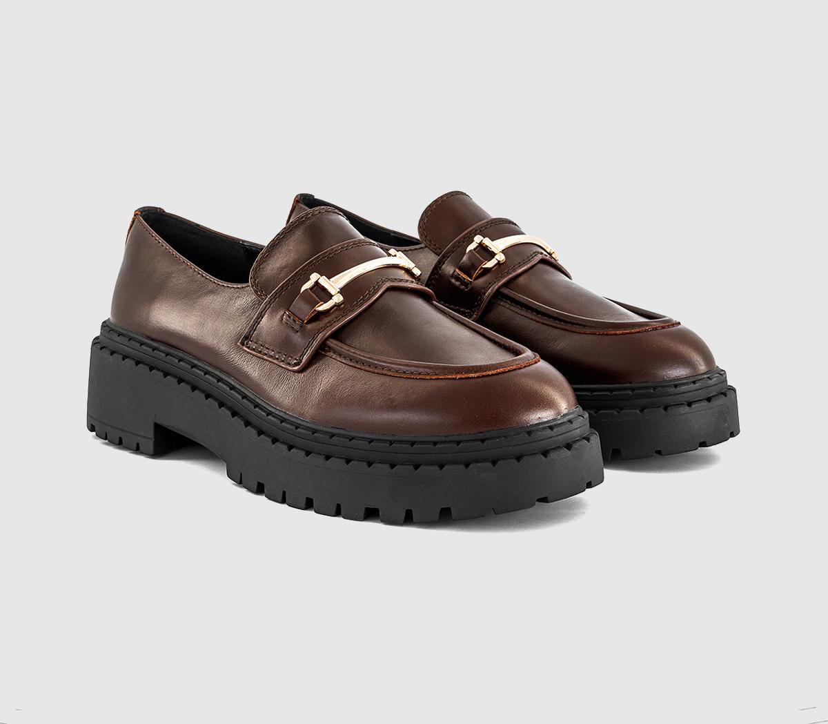 OFFICEFletcher Chunky Double Rand Snaffle LoafersBrown Leather
