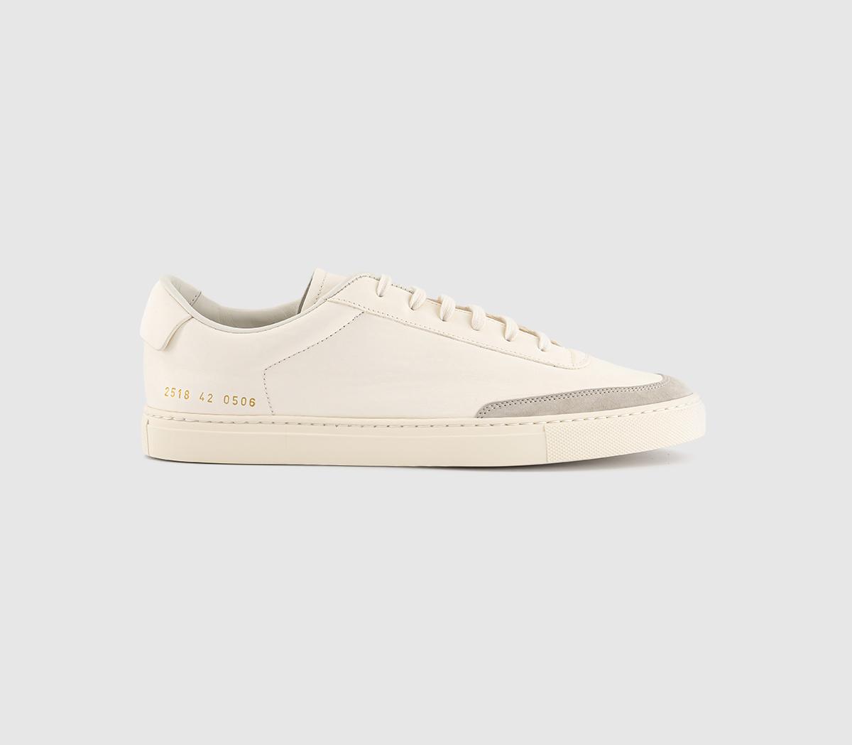 Common Projects Mens Court Classic Sneakers White, 9 Common Projects Mens Court Classic Sneakers White, 9