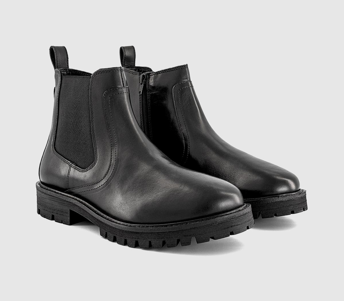 OFFICEBeckett Chunky Chelsea BootsBlack Leather