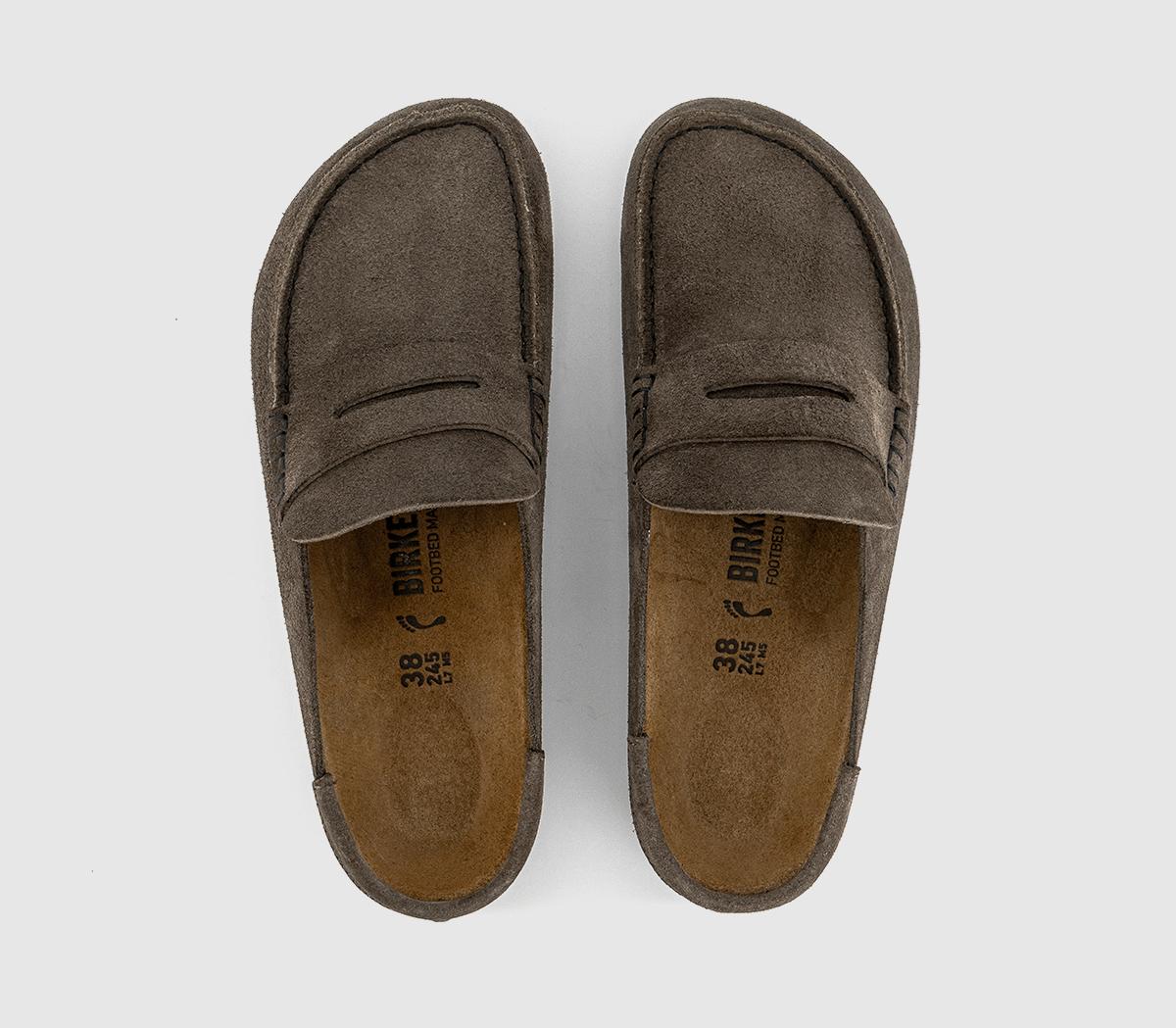 BIRKENSTOCKNaples Wrapped LoafersSuede Concrete Gray