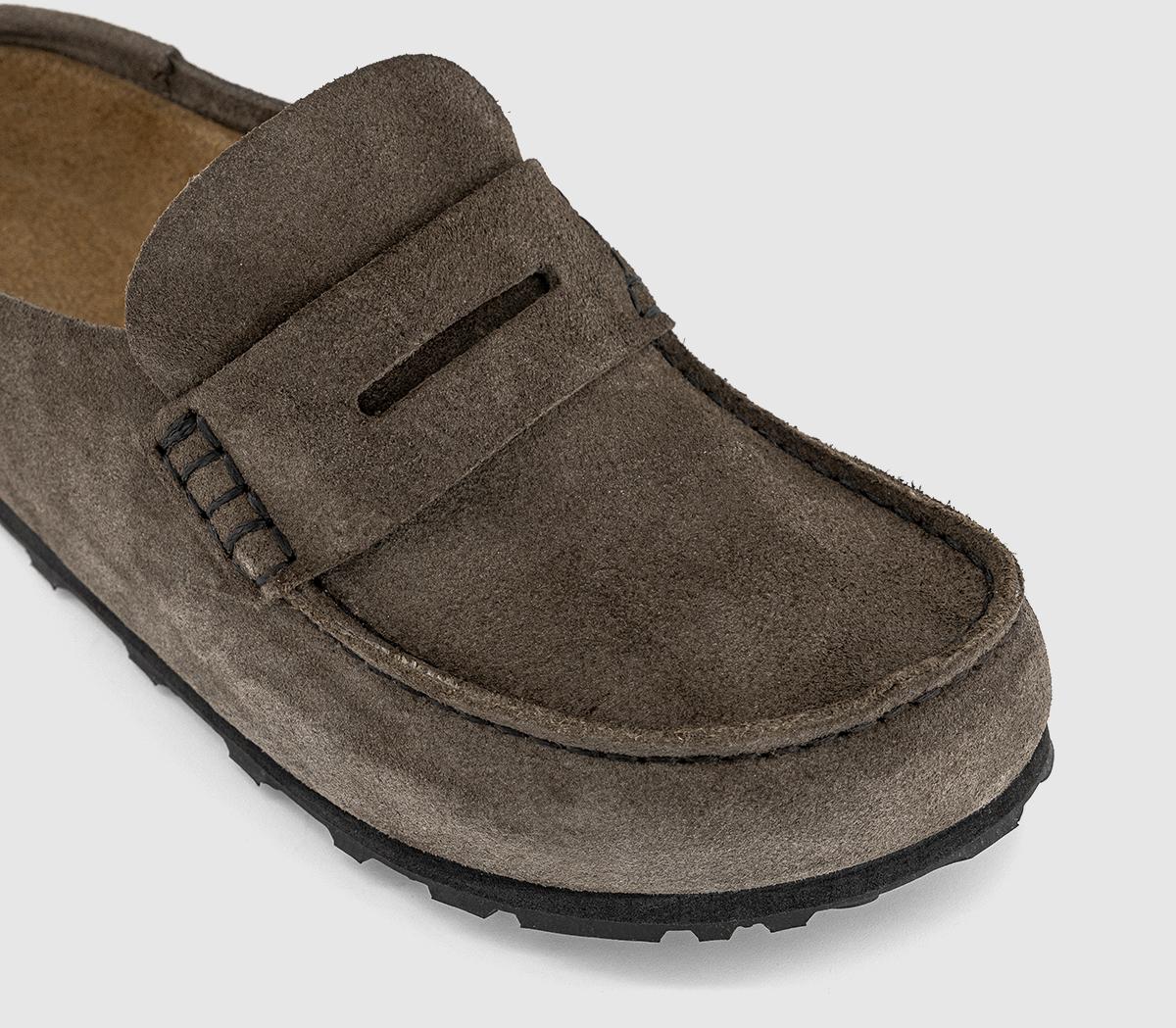 BIRKENSTOCKNaples Wrapped LoafersSuede Concrete Gray