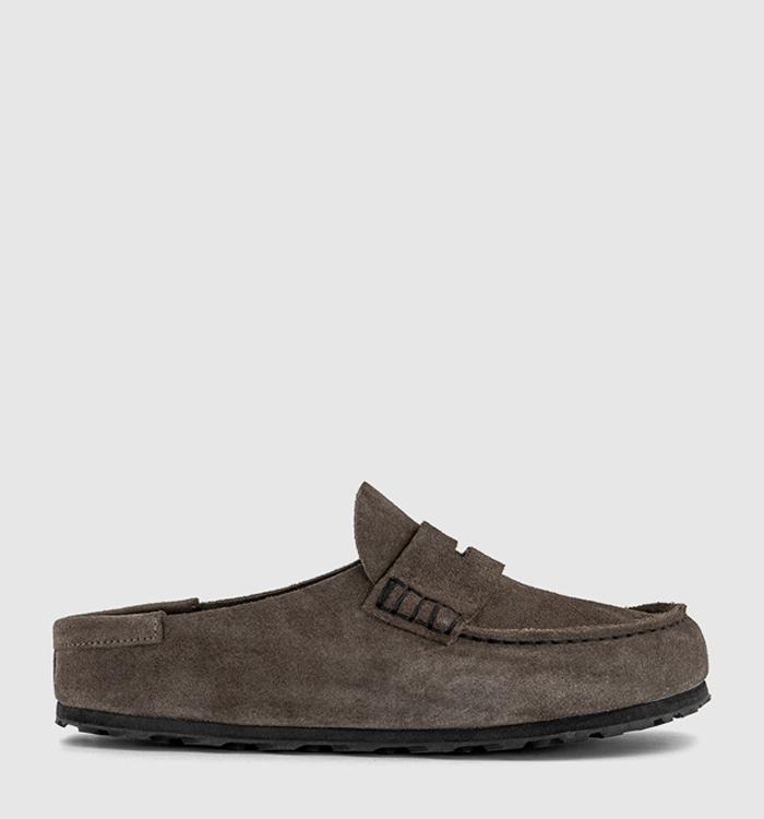 BIRKENSTOCK Naples Wrapped EXQUISITE Loafers Suede Concrete Gray