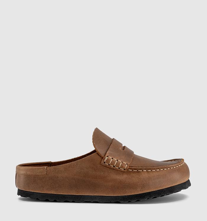 BIRKENSTOCK Naples Wrapped Clogs Cognac Leather