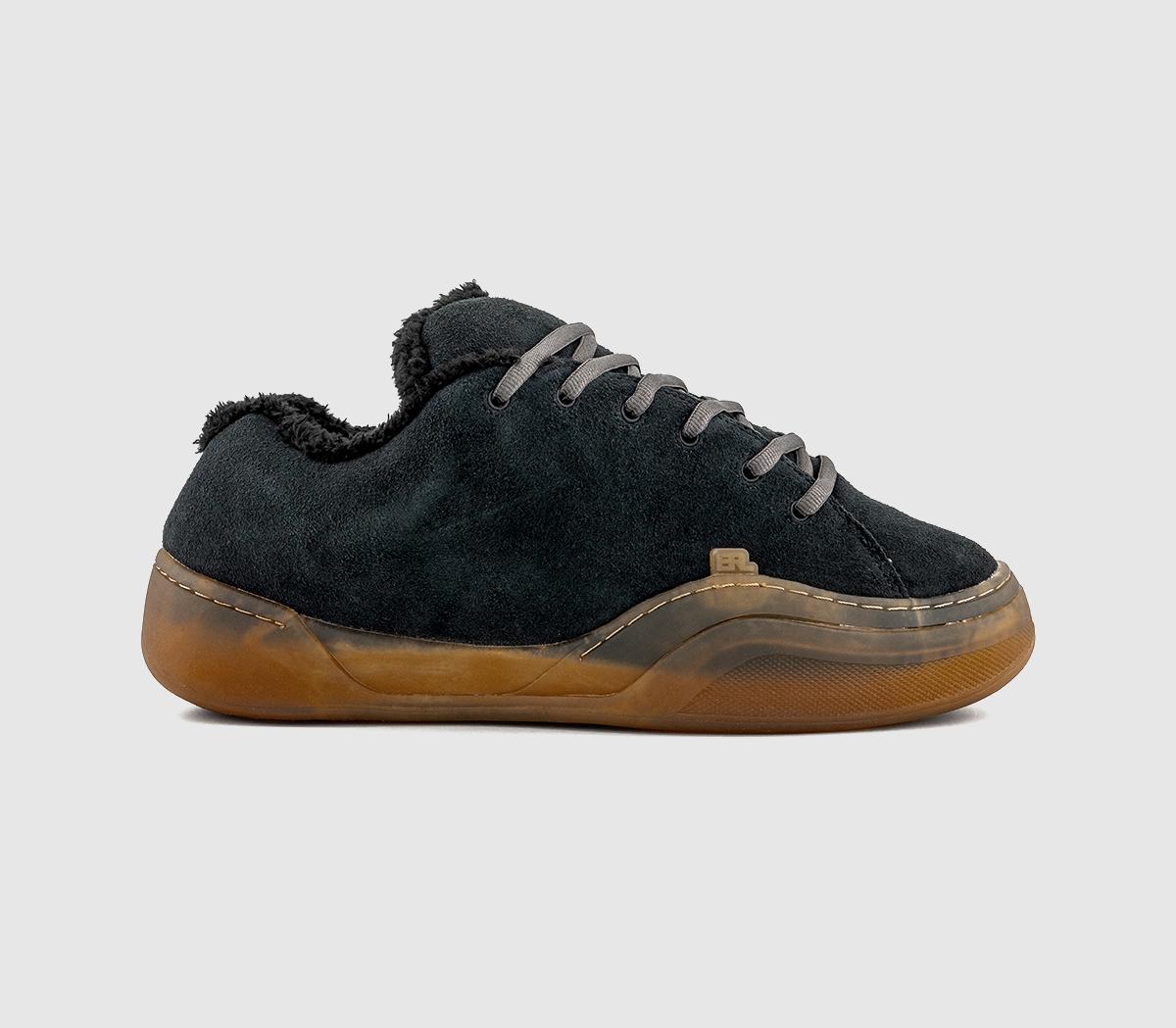 Comme Des Garcons Mens Suede Vamp Skate Sneakers Black, 6