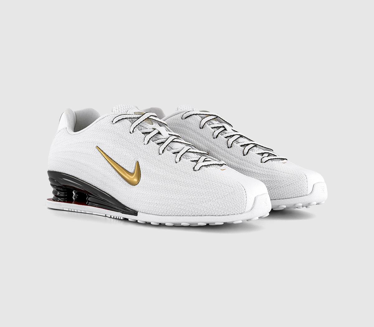 NikeShox Z TrainersWhite Varsity Red Metallic Gold