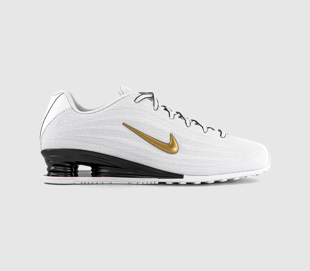 NikeShox Z TrainersWhite Varsity Red Metallic Gold