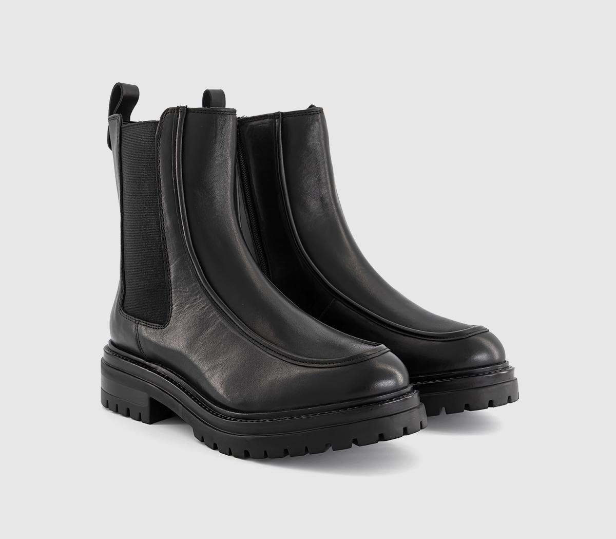 OFFICEAriel Cleated Chelsea BootsBlack Leather