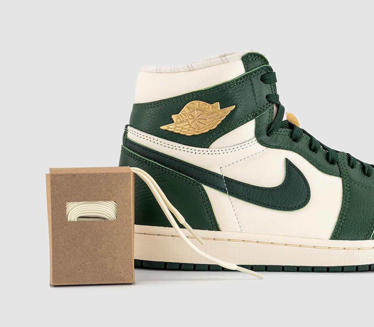 JordanW Air Jordan 1 Retro HI OG TrainersPale Ivory Pro Green Fir Coconut Milk